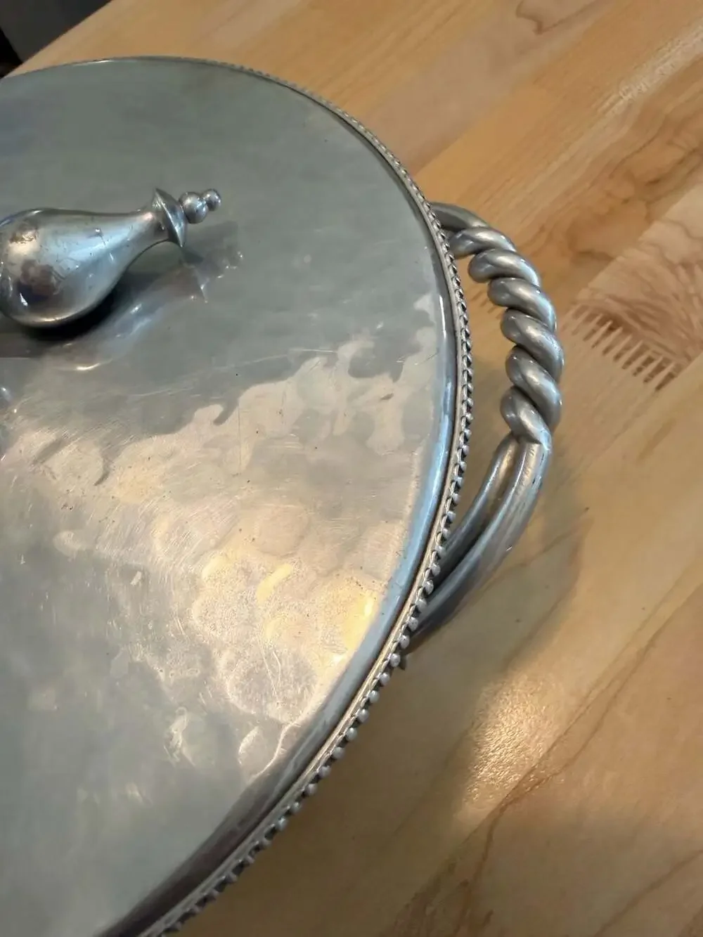 Vintage Buenilum Aluminum Covered Casserole Dish with Pyrex Glass Insert